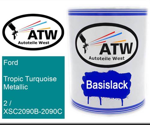 Ford, Tropic Turquoise Metallic, 2 / XSC2090B-2090C: 1L Lackdose, von ATW Autoteile West.